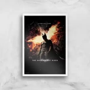 The Dark Knight Rises Giclee Art Print - A3 - White Frame