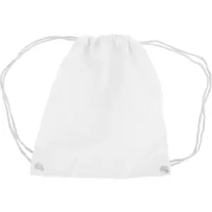 Westford Mill Cotton Gymsac Bag - 12 Litres (Pack of 2) (One Size) (White)