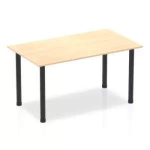 Impulse 1400mm Straight Table Maple Top Black Post Leg