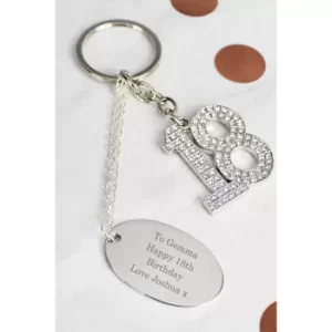 Personalised Diamante 18 Keyring