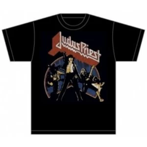 Judas Priest Unleashed v2 Mens Black TShirt: Small