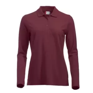 Clique Womens/Ladies Classic Marion Long-Sleeved Polo Shirt (XS) (Burgundy)