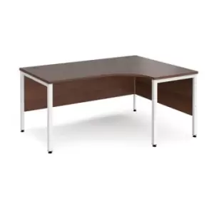 Office Desk Right Hand Corner Desk 1600mm Walnut Top With White Frame 1200mm Depth Maestro 25 MB16ERWHW