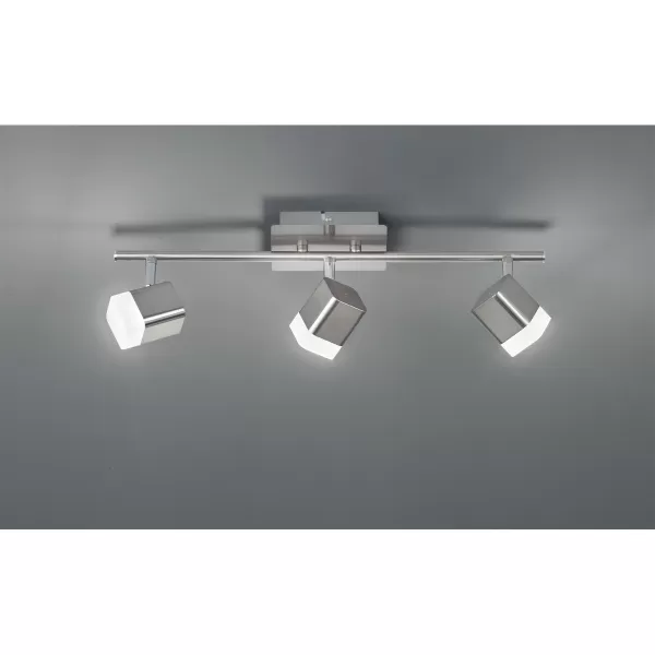 Roubaix Modern 3 Light Ceiling Spotlight Bar Nickel Matt 3000K