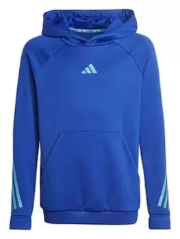 adidas Junior Unisex Training Icons Hoodie - Blue Size 15-16 Years