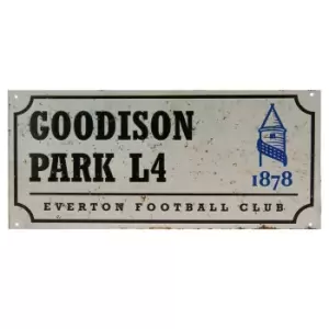 Everton FC Goodison Park L4 Metal Retro Street Sign (One Size) (White/Royal Blue/Black)