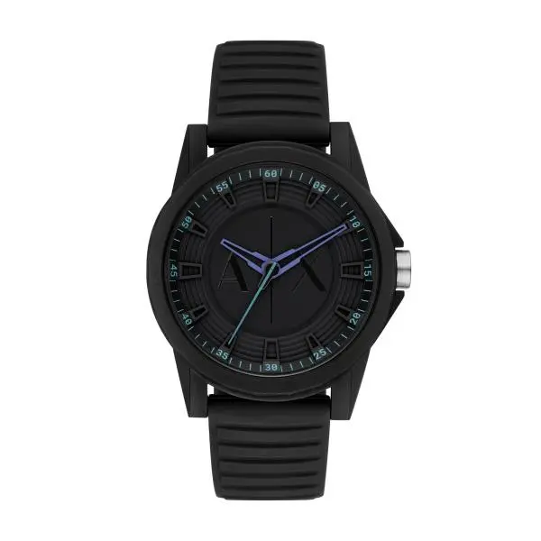 Armani Exchange Quartz Black Dial Silicone Strap Mens Watch AX2533 AX2533