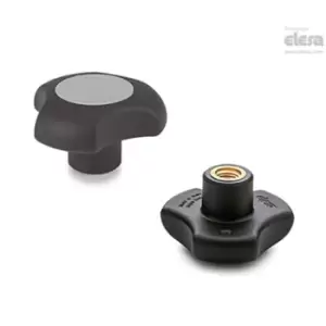 ELESA Lobe knob-VTT.40-C-B-M6-C3 Grey