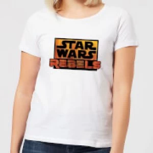 Star Wars Rebels Logo Womens T-Shirt - White - M