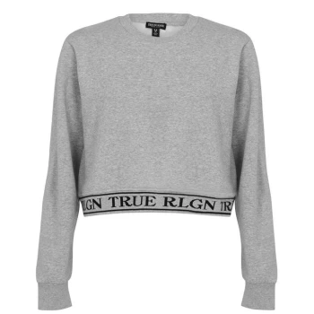 True Religion Ticker Crop Sweatshirt - Grey
