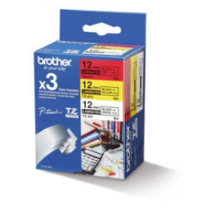 Brother TZE-31M3 P-touch 12mm Gloss Tape Pack