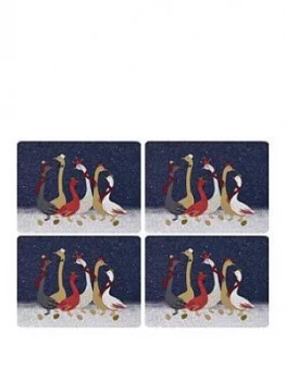 Sara Miller Festive Geese Placemats ; Set Of 4