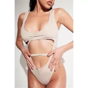 I Saw It First Brown Strappy Swimsuit - Brown