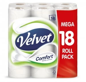 Triple Velvet 2-Ply Toilet Roll (18 Pack)