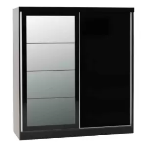 Seconique Nevada 2 Door Slider Wardrobe - Black Gloss