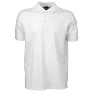 Tee Jays Mens Luxury Stretch Short Sleeve Polo Shirt (L) (White)