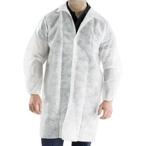 Click Once Polyprop Disposable Visitors Coat XL White Ref PDVCXL Pack