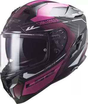 LS2 FF327 Challenger Thorn Carbon Helmet, black-pink, Size S, black-pink, Size S