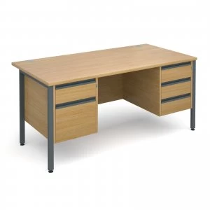 Maestro 25 GL Straight Desk With 2 and 3 Drawer Pedestals 1600mm - gra