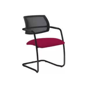 Dams MTO Tuba Black Cantilever Frame Conference Chair with Half Mesh Back - Ocea