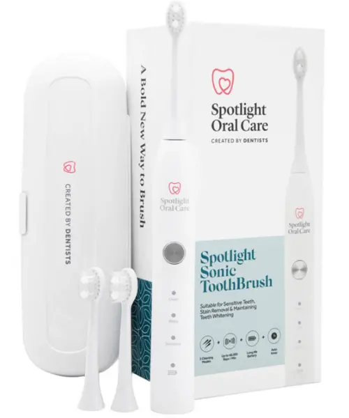 Spotlight Oral Care Sonic White Electric Toothbrush