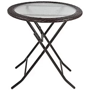 Outsunny Rattan Folding Table 861-036 Steel