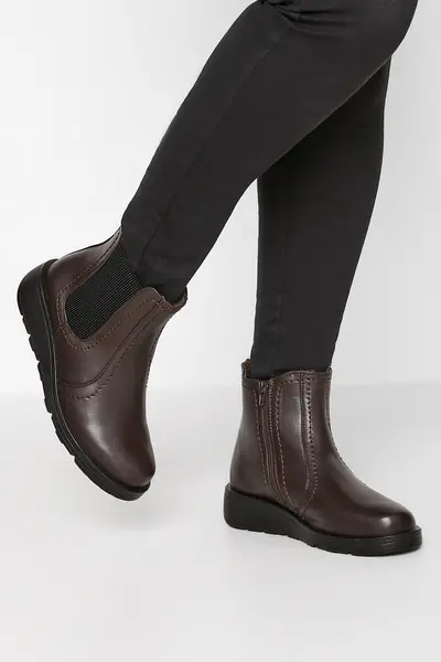 Yours Extra Wide Fit Chelsea Boots Brown