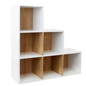 Robert Dyas Dannington 6-Cube Step Shelving Unit Oak