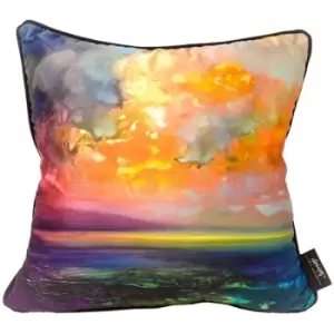 Scott Naismith Isle Of Jura Emerges Feather Filled Cushion (One Size) (Orange/Blue) - Orange/Blue