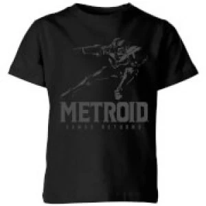 Nintendo Metroid Samus Returns Kid's T-Shirt - Black - 5-6 Years