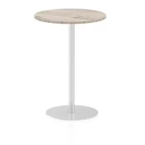 Italia Poseur Table Round 600 Top 1145 High Grey Oak