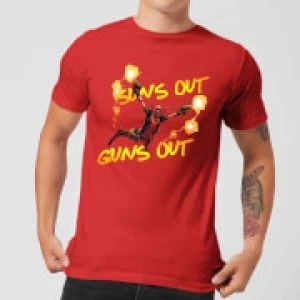 Marvel Deadpool Suns Out Guns Out Mens T-Shirt - Red - XXL