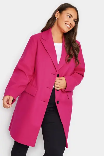 Yours Midi Formal Coat Pink