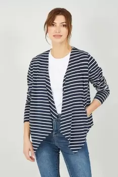 Navy Stripe Waterfall Jacket