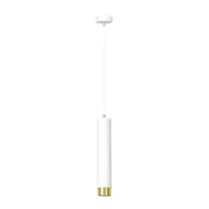 Kibo White/Gold Slim Pendant Ceiling Light 1x GU10