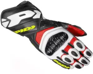 Spidi Carbo 7 Motorcycle Gloves, black-white-yellow, Size S, black-white-yellow, Size S