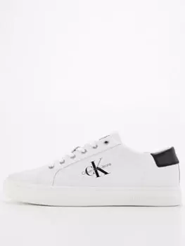 Calvin Klein Jeans Classic Cupsole Lace Up Trainers - White, Size 45, Men