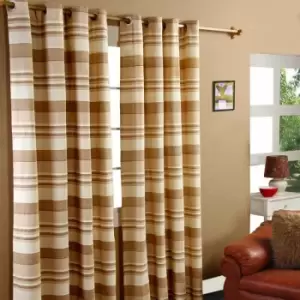 Homecapes Cotton Morocco Striped Beige Curtains 137 x 137cm - Natural