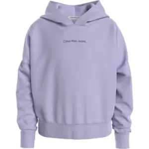 Calvin Klein Jeans Logo Boxy Hoodie - Purple