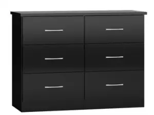 Seconique Nevada Black High Gloss 33 Drawer Chest of Drawers