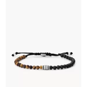 Fossil Mens Tiger's Eye Beaded Bracelet - Black