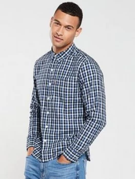 Levis Sunset One Pocket Shirt - Blue Check Size M Men