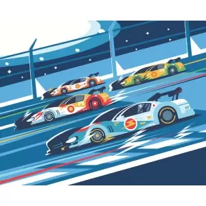 Origin Murals Sports Cars Blue Wall Mural - 3.5 x 2.8m