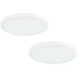 2 PACK Wall / Ceiling Light White 600mm Round Surface Mounted 27W LED 3000K