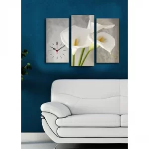 3PATCS-18 Multicolor Decorative Canvas Wall Clock (3 Pieces)