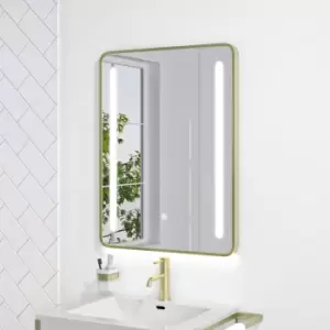 Rectangular Brass LED Bathroom Mirror with Demister 600 x 800mm - Lepus