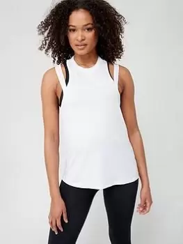 adidas Train Essentials 3bar Tank, White, Size S, Women