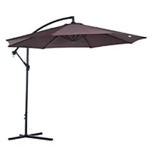 Outsunny Parasol 01-0585 Metal, Polyester Coffee