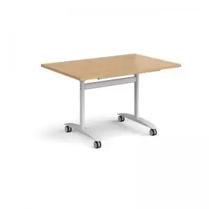 Rectangular deluxe fliptop meeting table with white frame 1200mm x