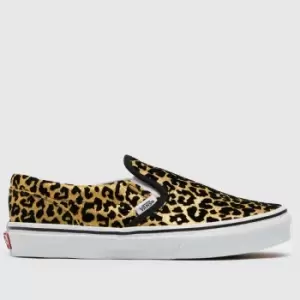 Vans Brown & Black Classic Slip-on Leopard Girls Junior Trainers